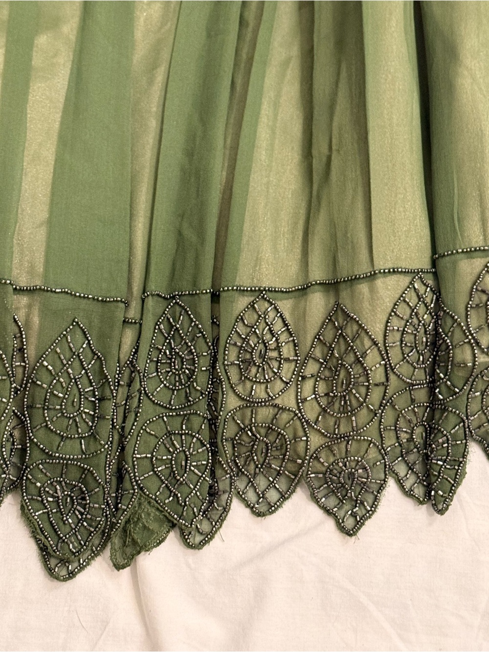 Adrianna Papell Olive Green Embellished Dress NWOT Sz 4 - Picture 5 of 12
